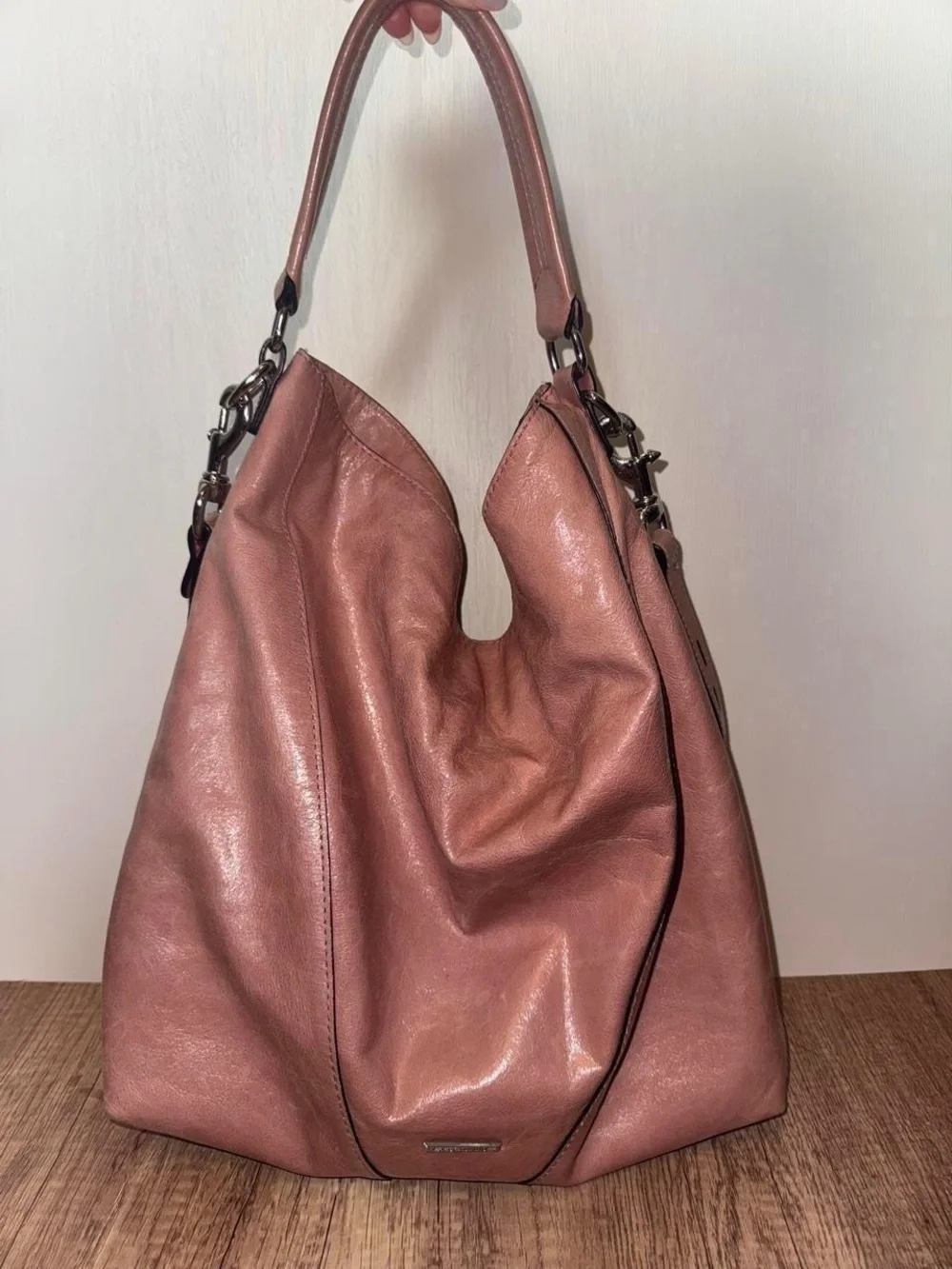 Rebecca Minkoff Rose Mauve Leather Hobo Shoulder Bag